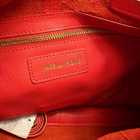 NWT Isabelle Fiore Bombay Tote Bag shoulder Bag Red Leather $325.00 - Picture 8 of 10